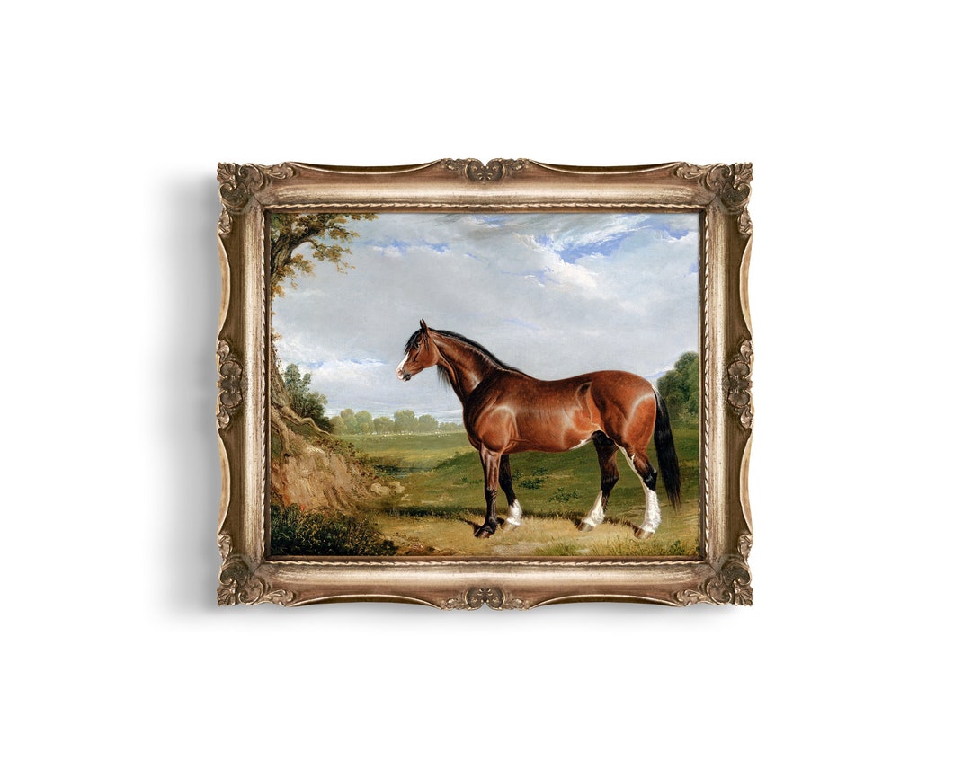 Vintage Horse Painting Antique Horse Art Equine Equestrian Etsy