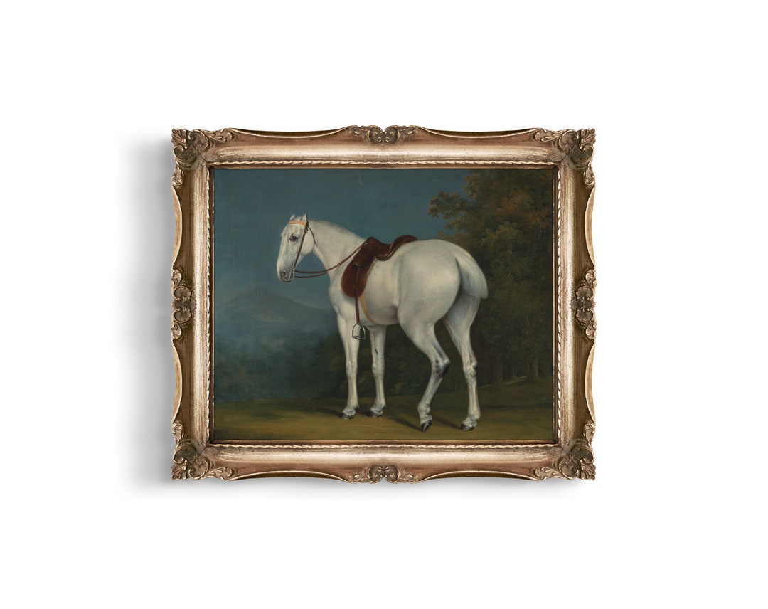 Vintage Horse Painting, Antique Painting, Equestrian Art, Equine, Horse