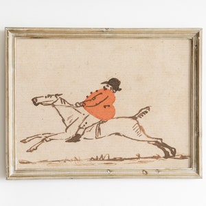 The Stout Huntsman Print - vintage fox hunting illustration, equestrian art, traditional home decor, vintage horse art
