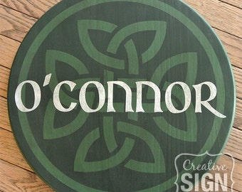 Family Name Sign Celtic Cross - Wedding Anniversary Gift - Irish Gift - Wood Sign - Ireland - Round Sign Irish Sign Celtic Sign Personalized