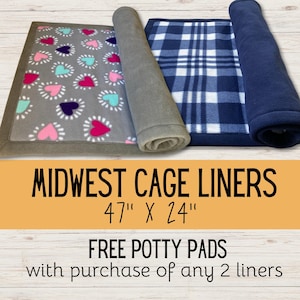 Midwest fleece cage liners for guinea pigs, hedgehogs, or rabbits | Absorbent inner layer | Easy-care fleece bedding | Prewicked fleece