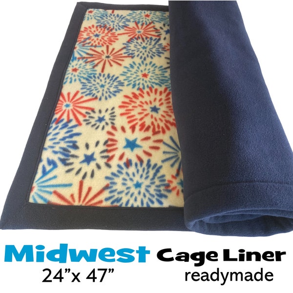 Midwest fleece cage liner | FREE potty pads | Guinea pig cage liner bedding | rabbit cage liner | Absorbent fleece bedding | Fireworks