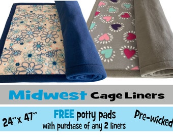 Midwest fleece cage liners | Guinea pig liners | Hedgehog fleece bedding | Rabbit cage bedding | Absorbent layer mat | Prewicked fleece