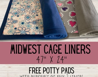 CUSTOM Midwest fleece cage liners | Guinea pig liners | Hedgehog fleece bedding | Rabbit cage mat | Absorbent layer | Prewicked fleece