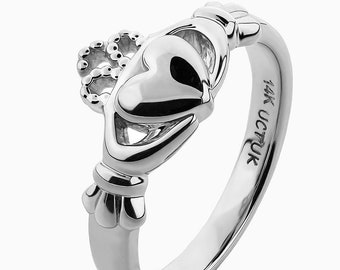 White Gold Claddagh Etsy