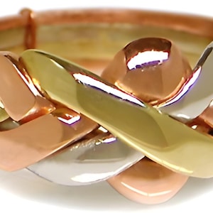 Puzzle Ring 14K Tri Gold 4 Band Puzzle Ring 4B142P
