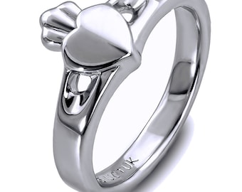 Ladies ULS-6166 Sterling Silver Modern Claddagh Ring