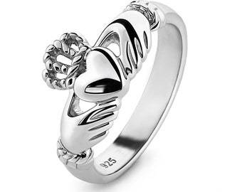 Unisex Sterling Silver UUS-6335 Claddagh Ring