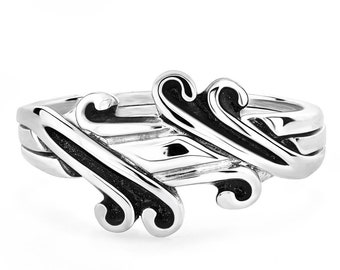 Ladies 3 Band Sterling Silver Puzzle Ring 3CLS