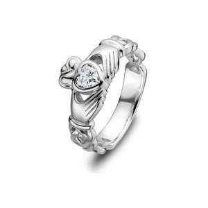 Sterling Silver ULS-6340 Ladies Claddagh Ring