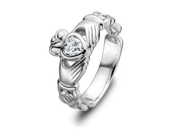 Sterling Silver ULS-6340 Ladies Claddagh Ring