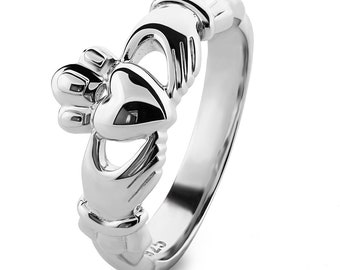 Unisex Sterling Silver UMS-6339 Claddagh Ring