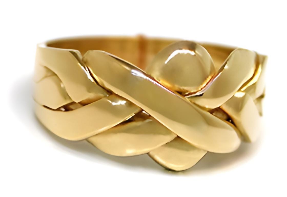 Puzzle Ring 14K Yellow or White Gold 4 Band Puzzle Ring 4B141