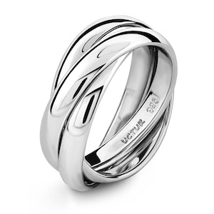 Sterling Silver 3 Band THICK Rolling Ring RR2