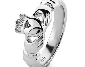 Ladies Sterling Silver ULS-6336 Claddagh Ring