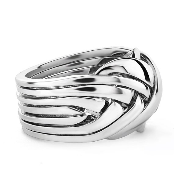 Sterling silver deals puzzle rings