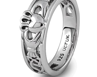 Sterling Silver ULS-6157 Claddagh Ring