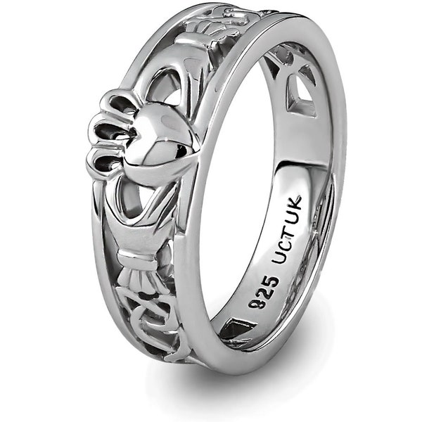 Sterling Silver ULS-6157 Claddagh Ring