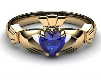 14K Solid Gold Claddagh Ring