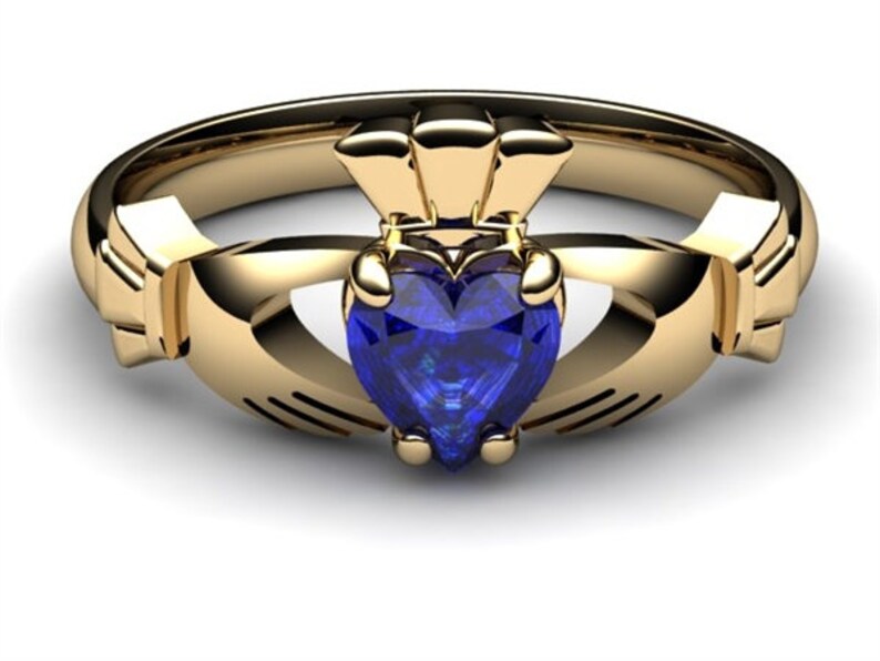 14K Solid Gold Claddagh Ring Etsy