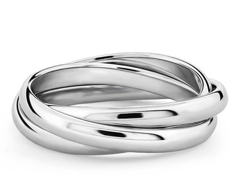 Sterling Silver 3 Band Rolling Ring RR1