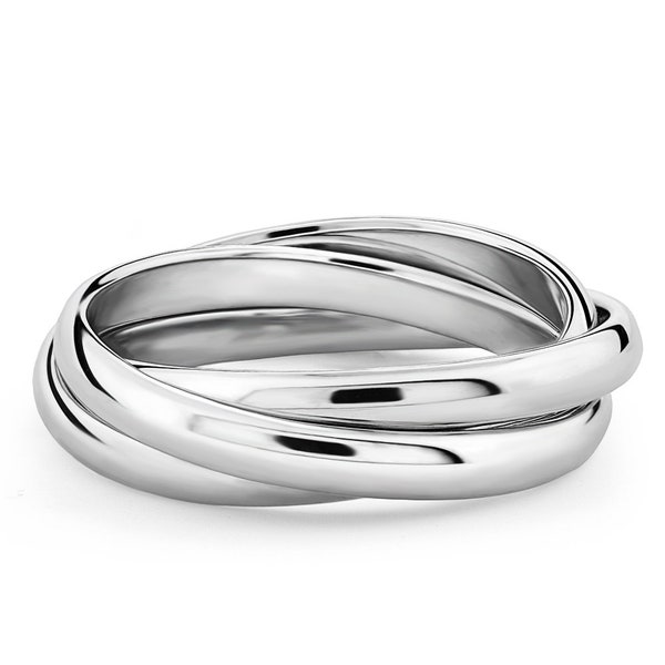 Sterling Silver 3 Band Rolling Ring RR1