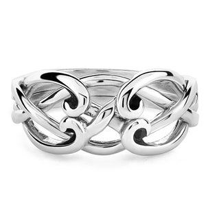 LADIES 4 band STERLING SILVER Celtic Puzzle Ring 4CSL