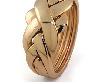 Puzzle Ring 14K Gold 4 band 4BDG Puzzle Rings