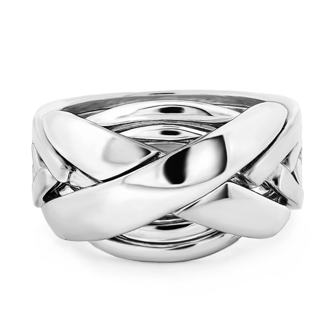 Men's 7 Band STERLING SILVER Puzzle Ring 72SM Etsy