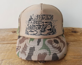 Bass Buster Fishing Derby 80s 90s Vintage Trucker Hat Snapback Lake Boat Green