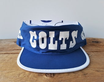 Vintage INDIANAPOLIS COLTS Painter Hat Official NFL Football Cap Deadstock Twins Boston Pillbox Style One Size Spell Out Ballcap