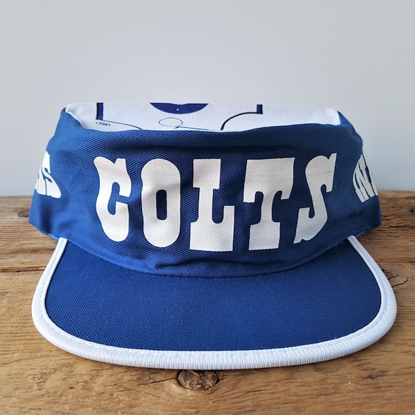 Chapeau de peintre vintage INDIANAPOLIS COLTS Casquette de football officielle de la NFL Deadstock Twins Boston Pillbox Style Casquette de baseball à taille unique