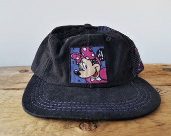 Cappellino snapback vintage MINNIE MOUSE Disneyland per ragazzi, prodotto negli USA, cappellino da baseball ricamato ufficiale Walt Disney, souvenir di Goofy's Hat Co.