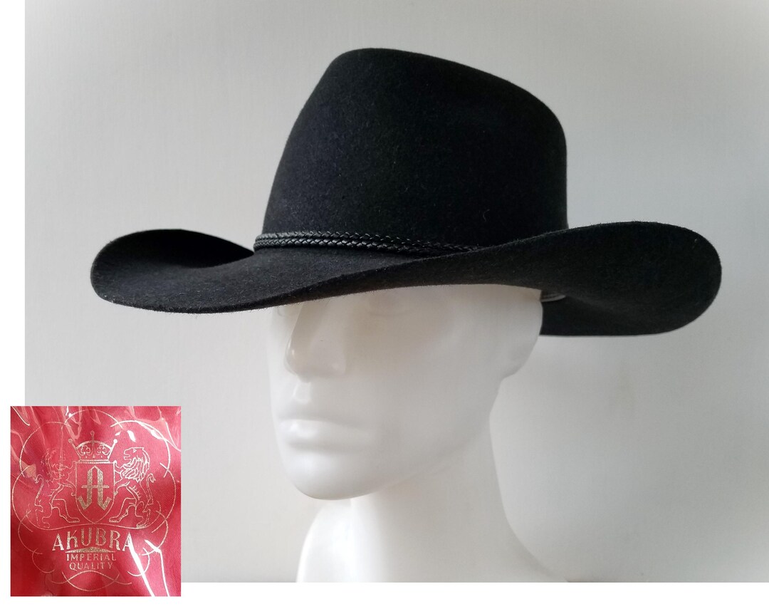 Vintage AKUBRA Pure Fur Felt snowy River Model Hat Size 57 Cm Genuine ...