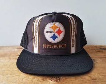 80-90s USA製 NFL ブラックレザーキャップ Steelers - メルカリ
