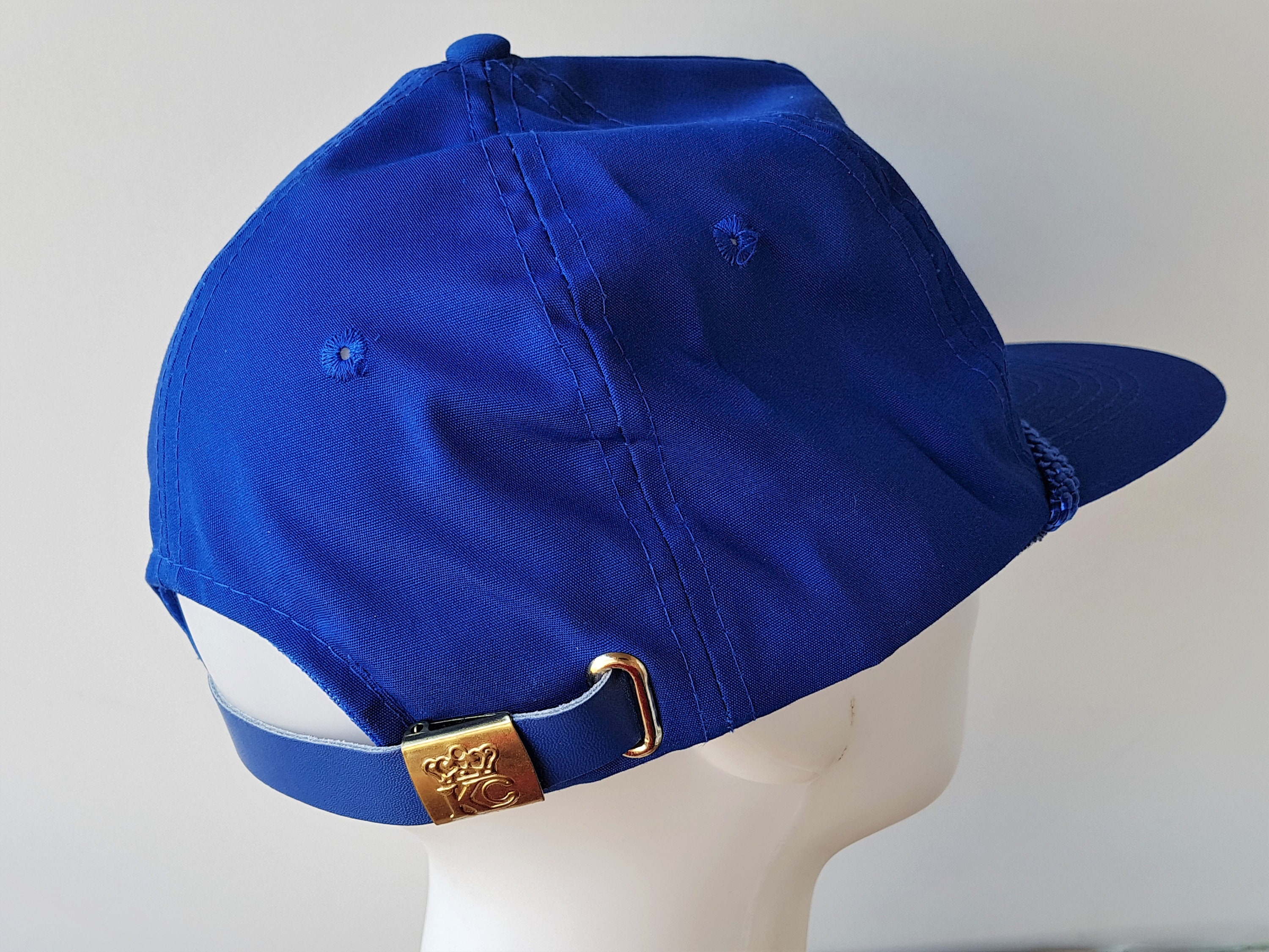 Vintage 90s Blue Rope Lined Strapback Hat Blank Baseball Cap  display picture 1
