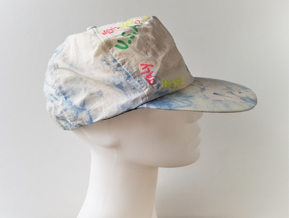 Vintage DIDDOUS SPORTS Hat Blue Tie Dye Nylon Cap… - image 6