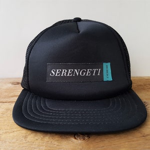 Vintage SERENGETI EYEWEAR Rare Promo Trucker Hat Mesh Snapback Baseball Cap Sunglasses Fashion Lenses Original Black Ballcap KP Caps