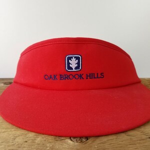Gorra ajustable con visera estilo años 80 del Oak Brook Hills Golf Club - de Town Talk USA - Chicago Red Golfing Country Club Cap