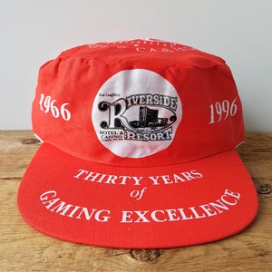 Vintage 90s RIVERSIDE RESORT Hotel Casino Painter Hat 30th Anniversary 1996 Laughlin Nevada Souvenir Snapback Tourist Gambler Adjustable Cap