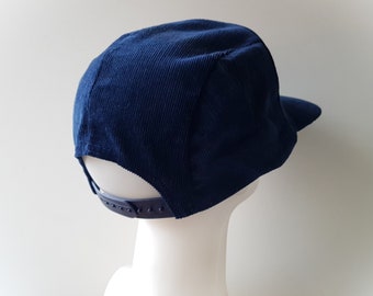 Casquette Ancienne Old Navy - Taille 4T-5T - Rose, Patchs Marine, Intérieur Plaid Velours Côtelé