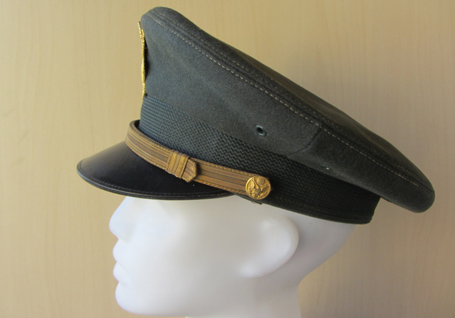 US Army Officer Company Grade Military Green Wool Dress Hat Etsy
