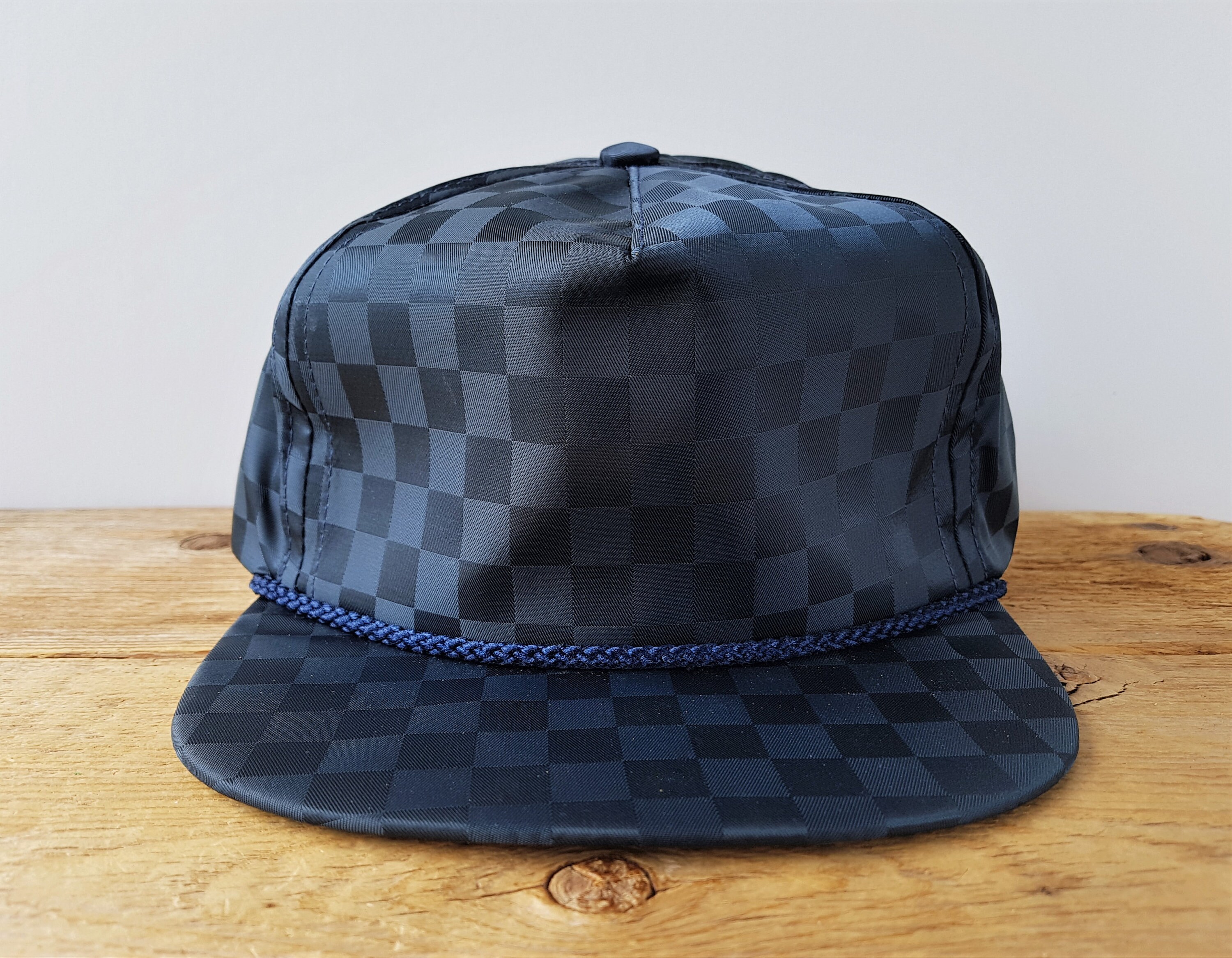 Louis Vuitton Baseball Cap Black Blue Leather Damier Monogram Hat