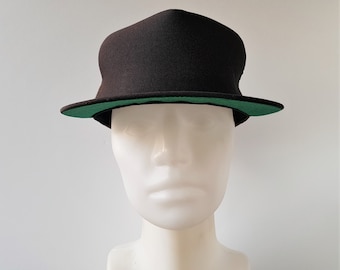 Vintage 80s NEW ERA Pro Design Blank Trucker Hat Brown Mesh Snapback Made in USA / Dupont Visor / S - M Baseball Cap / Deadstock Ballcap