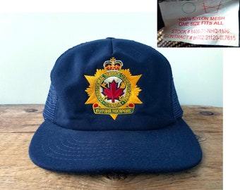 Vintage CORRECTIONAL SERVICE of CANADA Uniform Officer Cap - Navy Mesh Trucker Snapback Hat Canadian Corrections Penitentiary Guard Ballcap