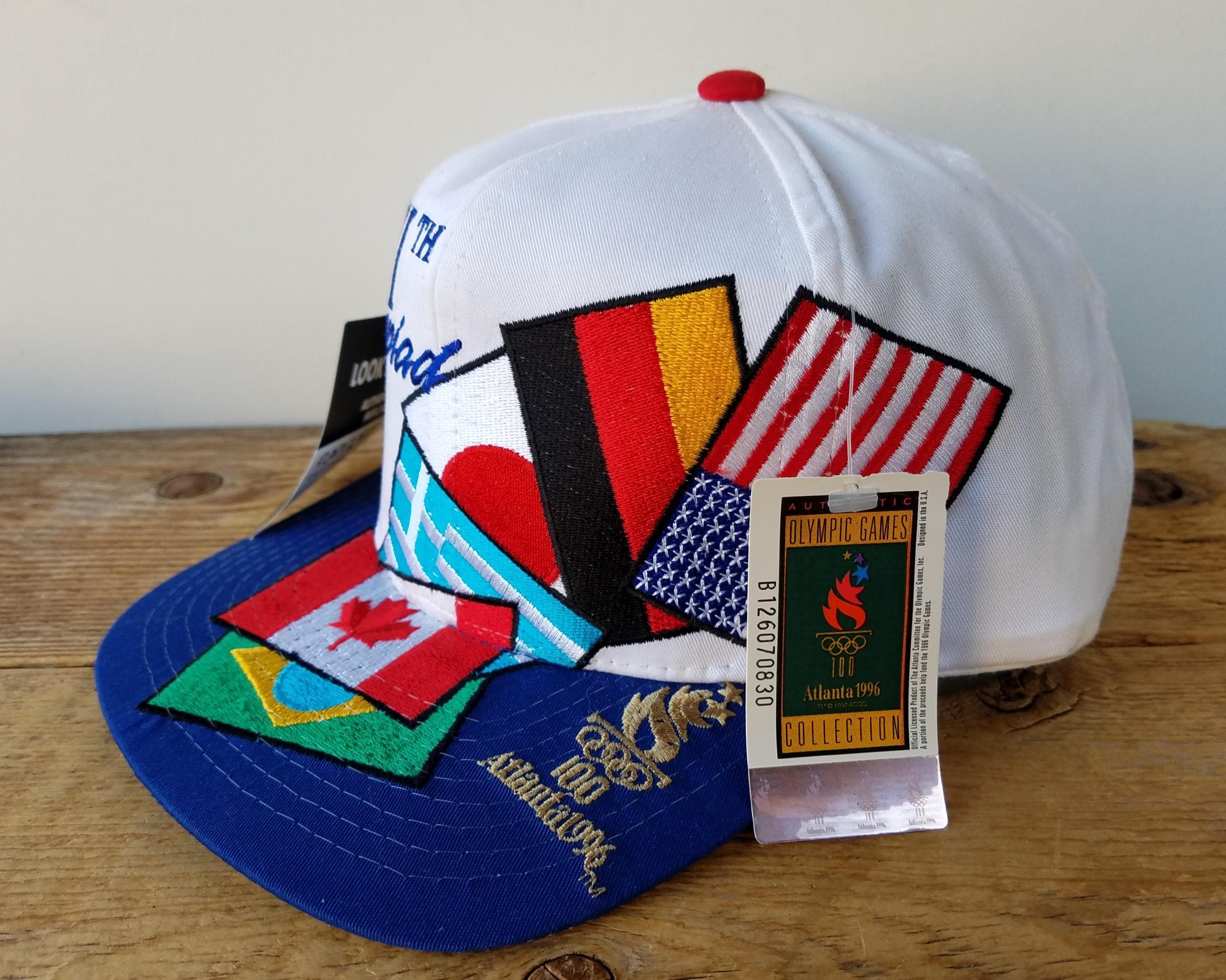 Vintage 90s ATLANTA 1996 Olympics World Flags STARTER Snapback Hat