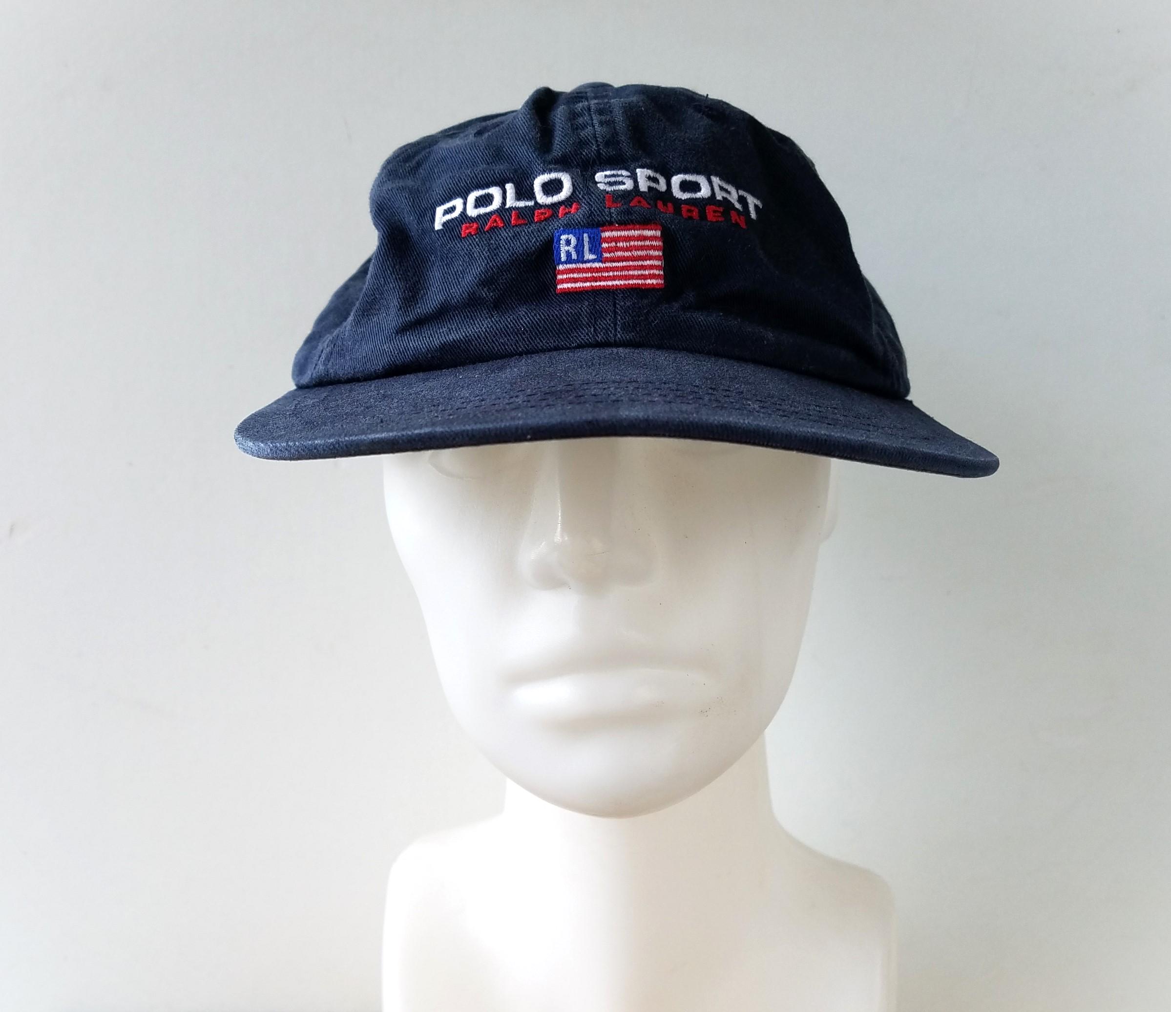Vintage 90s Ralph Lauren Polo Jeans Company Blue Mesh Hat