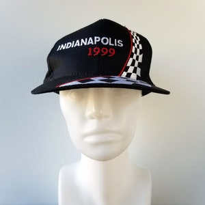 Vintage INDIANAPOLIS 1999 Snapback Hat - Checkered Flag Indy 500 Motorsports Car Racing Baseball Cap - Embroidered Nissun Adjustable Ballcap