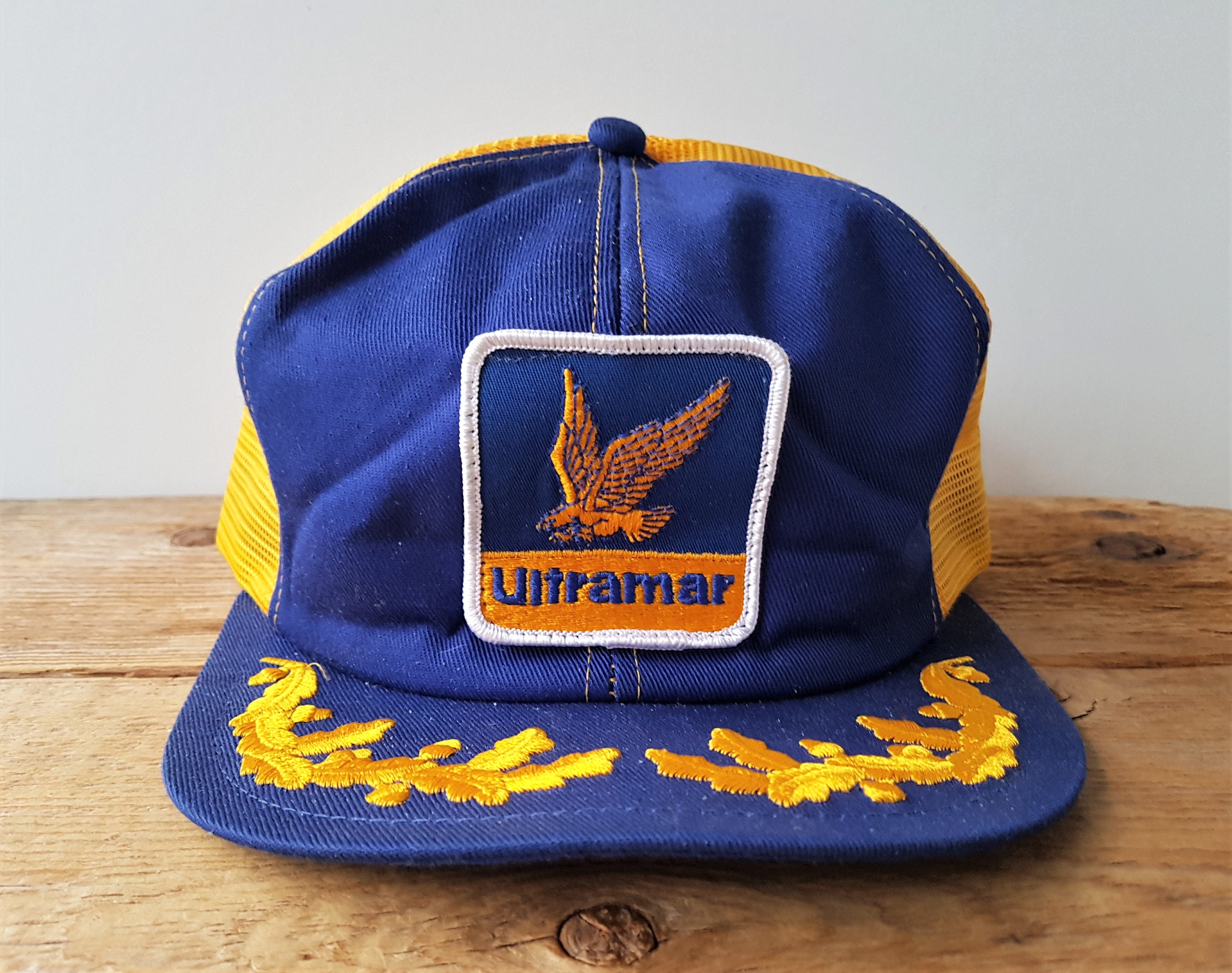 Vintage 80s ULTRAMAR Trucker Snapback Hat K Brand Golden Mesh - Etsy