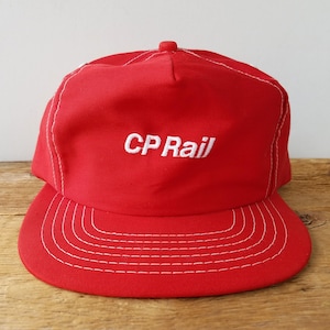 Vintage 80s CP RAIL Red Trucker Hat Snapback Adjustable Baseball Cap Canadian Pacific Railway Train Ballcap Made in Canada Publi T Plamondon